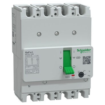 Schneider GoPact MCCB 125 4-pole 100A circuit breaker